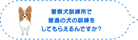 警察犬訓練所で普通の犬の訓練をしてもらえるんですか?